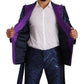 Metallic Blue Slim Fit Designer Suit