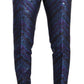 Metallic Blue Slim Fit Designer Suit