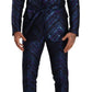 Metallic Blue Slim Fit Designer Suit
