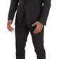 Elegant Gray Slim Fit Wool Suit