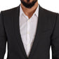 Elegant Gray Slim Fit Wool Suit
