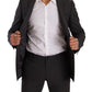 Elegant Gray Slim Fit Wool Suit
