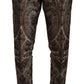 Elegant Brown Gray Jacquard Men's Suit
