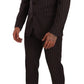 Elegant Maroon Striped Slim Fit Suit