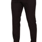 Elegant Maroon Striped Slim Fit Suit