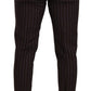 Elegant Maroon Striped Slim Fit Suit