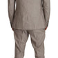 Elegant Gray Linen-Silk Blend Suit