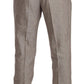Elegant Gray Linen-Silk Blend Suit