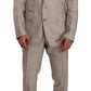 Elegant Gray Linen-Silk Blend Suit