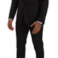 Sleek Striped Wool Three-Piece Suit