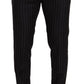 Sleek Striped Wool Three-Piece Suit
