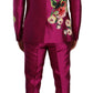 Elegant Pink Silk Martini Three-Piece Suit