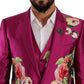 Elegant Pink Silk Martini Three-Piece Suit