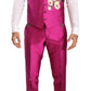 Elegant Pink Silk Martini Three-Piece Suit