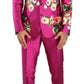 Elegant Pink Silk Martini Three-Piece Suit