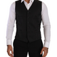 Elegant Black Striped Formal Vest