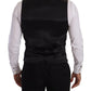 Elegant Black Striped Formal Vest