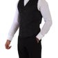 Elegant Black Striped Formal Vest