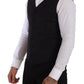 Elegant Black Striped Formal Vest