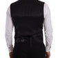 Elegant Black Striped Formal Vest