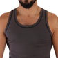 Sleek Dark Grey Cotton Tank Top