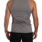 Elegant Melange Grey Tank Top T-Shirt