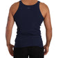 Elegant Dark Blue Cotton Tank Top