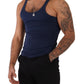 Elegant Dark Blue Cotton Tank Top