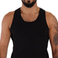 Elegant Black Cotton Tank Top