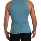 Elegant Light Blue Silk Blend Tank Top