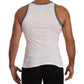 Elegant White Silk-Blend Tank Top T-Shirt