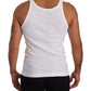 Elegant White Cotton Tank Top
