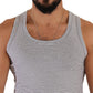 Elegant Grey Cotton Blend Tank Top