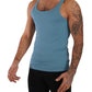 Elegant Blue Round Neck Tank Top