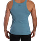 Elegant Blue Round Neck Tank Top