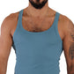 Elegant Blue Round Neck Tank Top