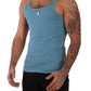 Elegant Blue Round Neck Tank Top