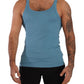 Elegant Blue Round Neck Tank Top