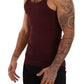 Maroon Cotton Blend Tank Top