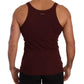 Maroon Cotton Blend Tank Top