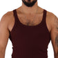 Maroon Cotton Blend Tank Top