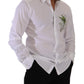 Elegant White Cotton Dress Shirt