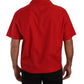 Radiant Red Cotton Button-Down Shirt