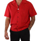 Radiant Red Cotton Button-Down Shirt