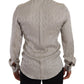 Sleek Metallic Grey Silk Dress Shirt