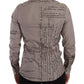 Elegant Gray Logo Print Cotton Shirt