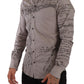 Elegant Gray Logo Print Cotton Shirt
