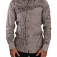 Elegant Gray Logo Print Cotton Shirt