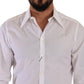 Elegant White Cotton Dress Shirt - Slim Fit