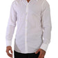 Elegant White Cotton Dress Shirt - Slim Fit
